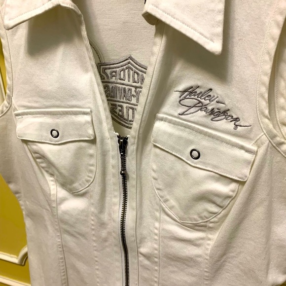 Women’s Harley Davison Denim Vest - Picture 1 of 6